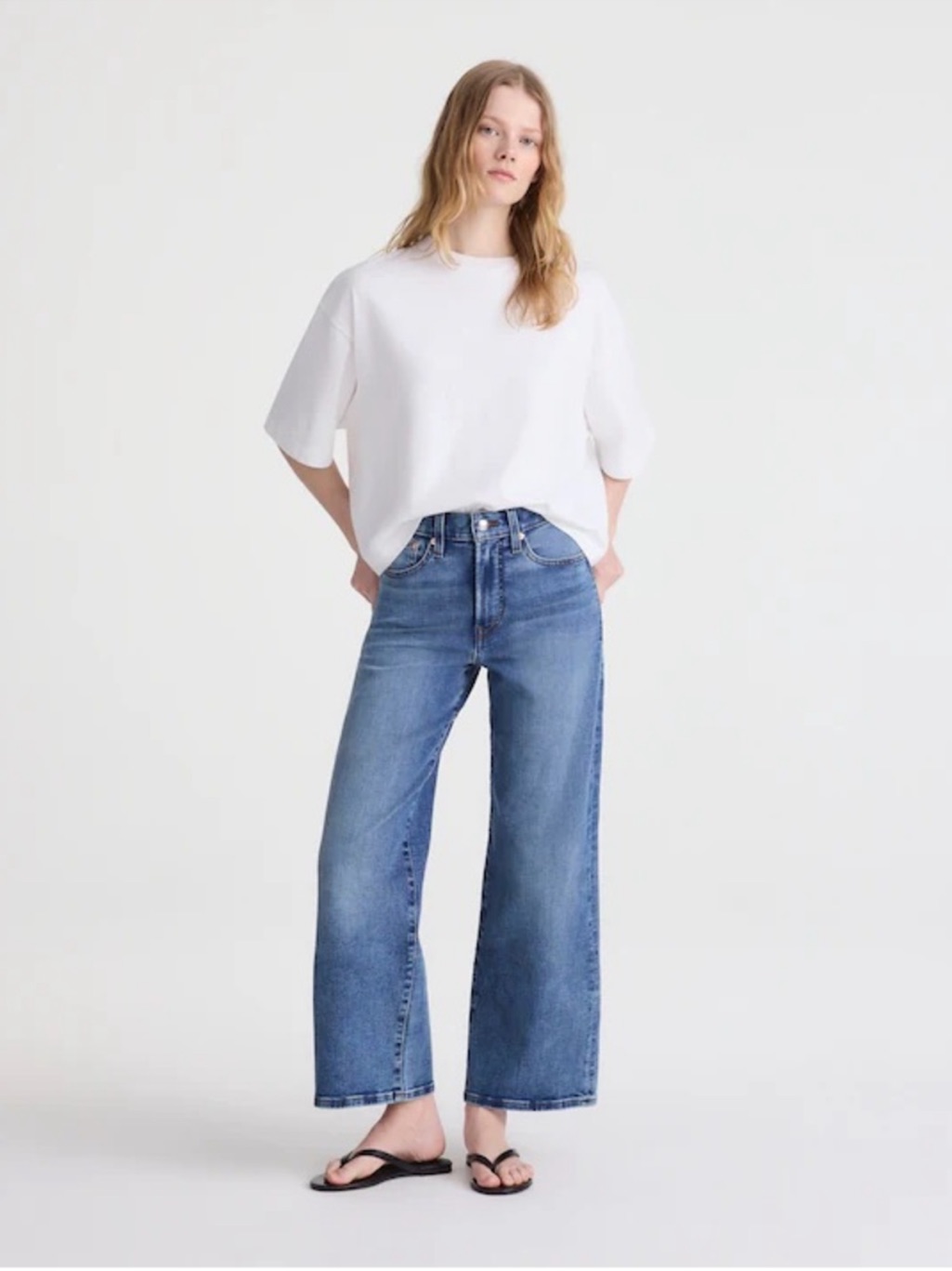 Madewell Slim Wide Leg Crop Jeans Size 28